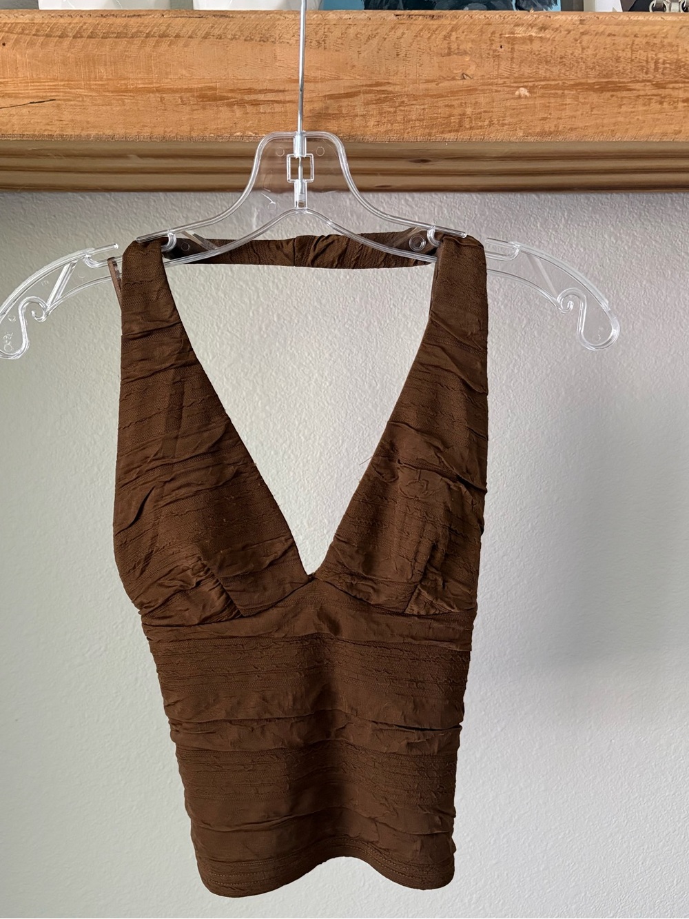 Free people silence  + noise Brown V-Neck Women’s top.